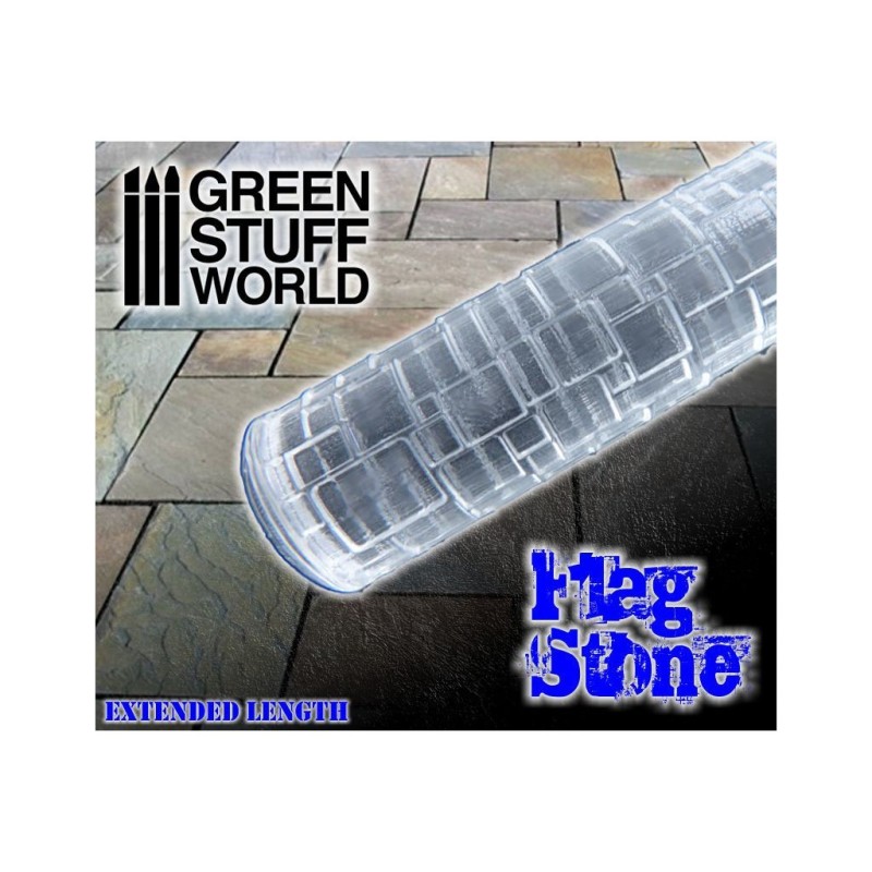 Green stuff world : Rouleau Texturé - Flagstone - Chaussée de Dalles