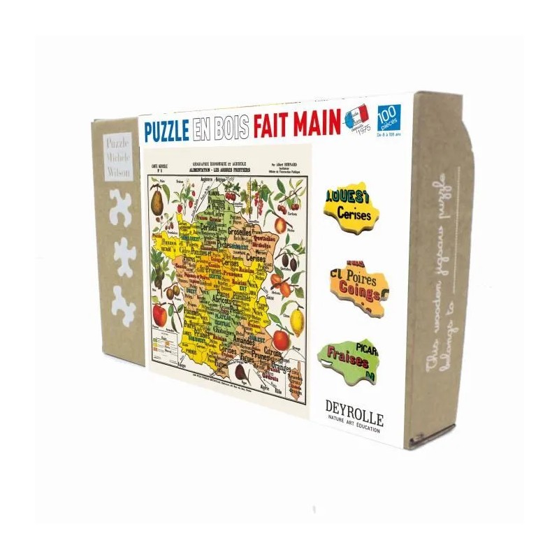 Puzzle en bois France - Fruits - 100 Pcs