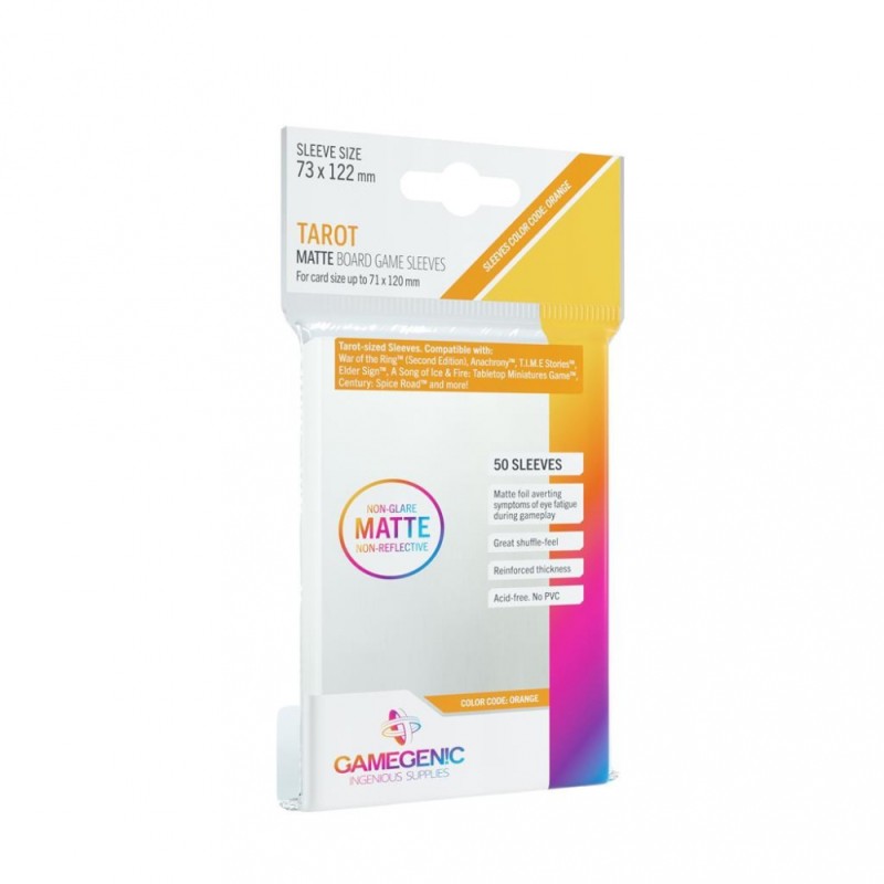 Gamegenic - Protèges cartes Spéciaux - Matte Board Game Sleeves - Tarot (73x122) par 50 Anti-Reflets