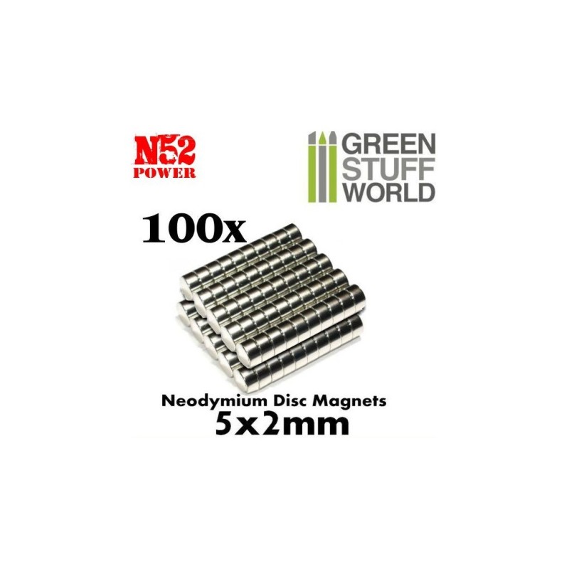 GSW : Aimants Neodymes 5x2 mm - 100 units N35
