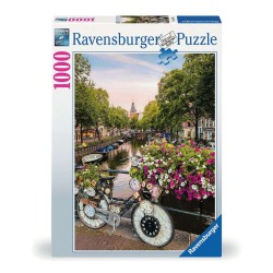 Puzzle 1000 p Bicycle and Flowers in Amsterdam