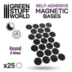 Green stuff world : Magnetic Precut Sizes - Adhesive Round 40 mm