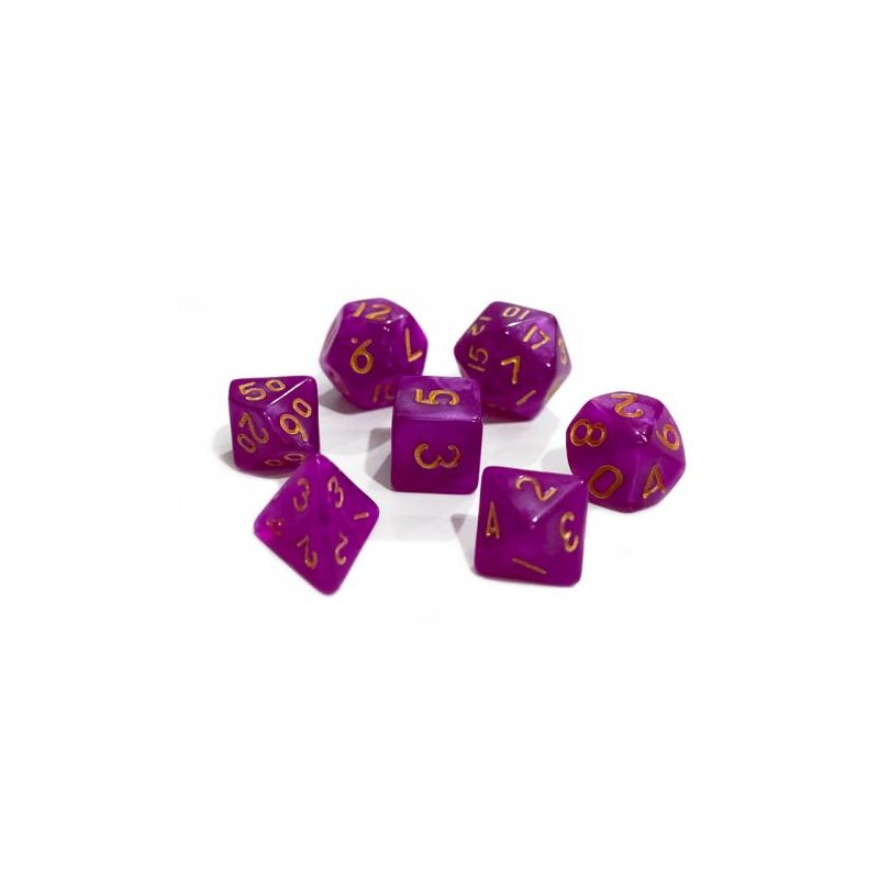 Lot de 7 dés - Miniature - Violet Nacré