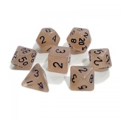 Lot de 7 Dés - Miniatures - Beige