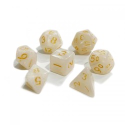 Lot de 7 Dés - Miniatures - Blanc Nacré