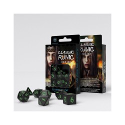 Classic Runic Dice Set - Noir/Vert