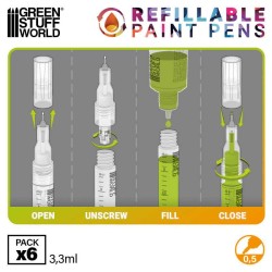 Green stuff world : Stylo-feutre rechargeable 0.5 (pack x6)