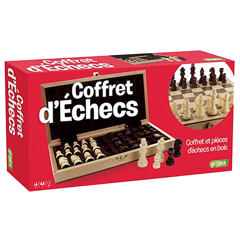 SMIR - Coffret Echecs Bois 30x15
