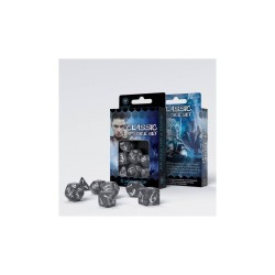 🧝‍♂️ Set de dés JDR Classic - Gris Fumée & Blanc (7)