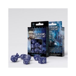🧝‍♂️ Set de dés Elfe Classic - Cobalt & Blanc (7)