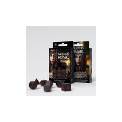 ⚔️ Set de dés Runique Classique - Noir & Rouge (7)