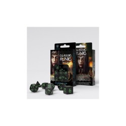 ✦ Set de Dés Runique Classique - Noir & Vert (7)