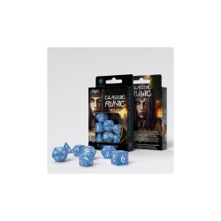 ✦ Set de Dés Runique Classique - Glacier & Blanc (7)