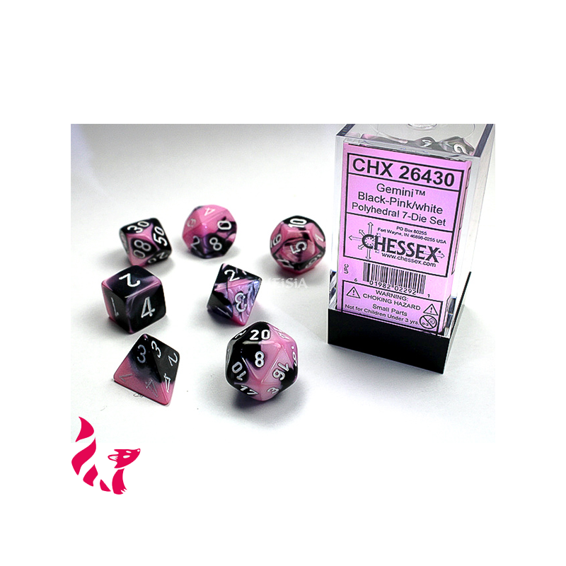 🎲 Set de 7 dés CHX26430 – Gemini Black-Pink