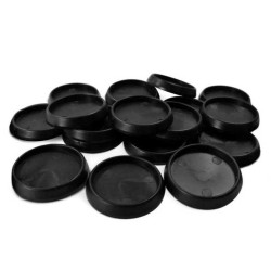 ⚫ Socles en plastique noir avec CREUX 32mm (x20)
