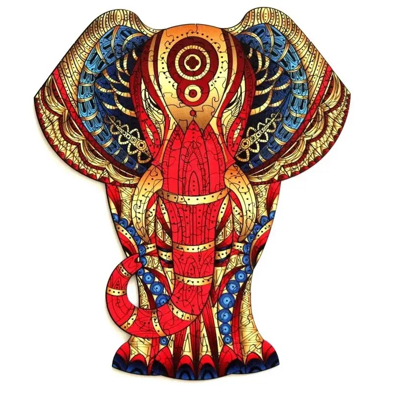 Rainbow Wooden Puzzle Elephant 120 Pcs