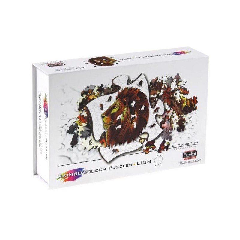 Rainbow Wooden Puzzle Lion 121 Pcs