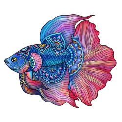 Rainbow Wooden Puzzle Poisson 112 Pcs