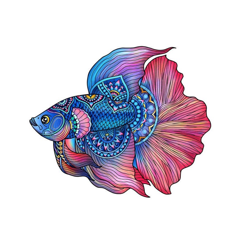 Rainbow Wooden Puzzle Poisson 112 Pcs