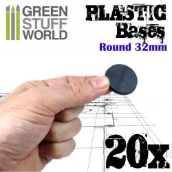 Green stuff world : Plastic Round Base 32 mm x20