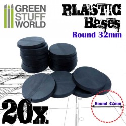 Green stuff world : Plastic Round Base 32 mm x20