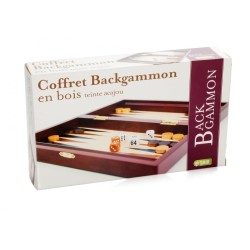 Coffret Backgammon Acajou 28x15 cm