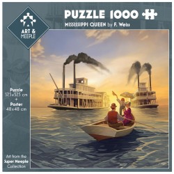 Art&Meeple - Puzzle 1000 Pièces 57,5X57,5Cm Mississippi Queen